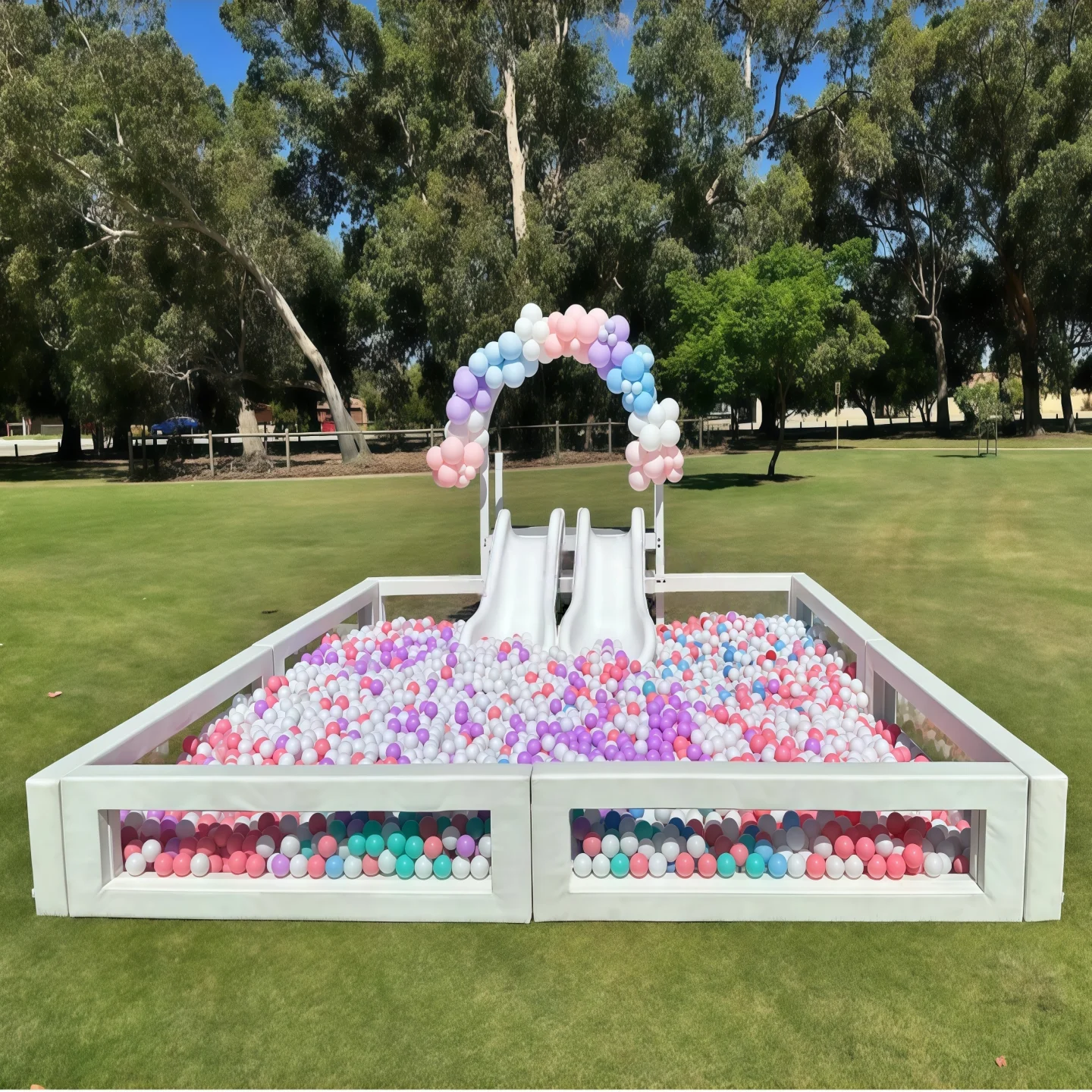 Indoor and outdoor white slide Children's software Bobo pool Ball   Early childhood education center Software combination