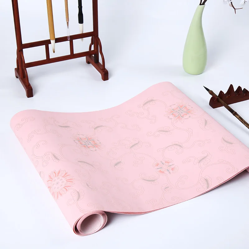 

Retro Batik Color Half-Ripe Xuan Paper Chinese Calligraphy Flowers Pattern Rice Paper Calligraphy Brush Writing Creation Papier