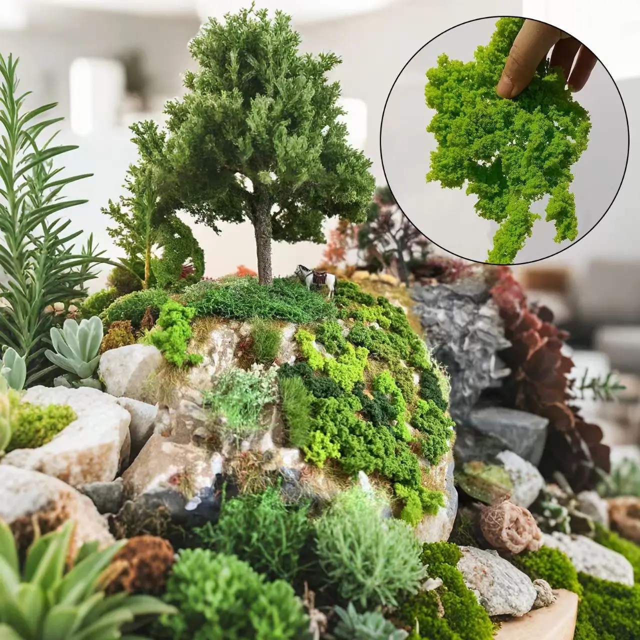 20G Micro Landscape Shrubs Bushes Sponge Tree Powder Model Materials DIY Railway Train/Military Wargame/Sand Table Scene Layout