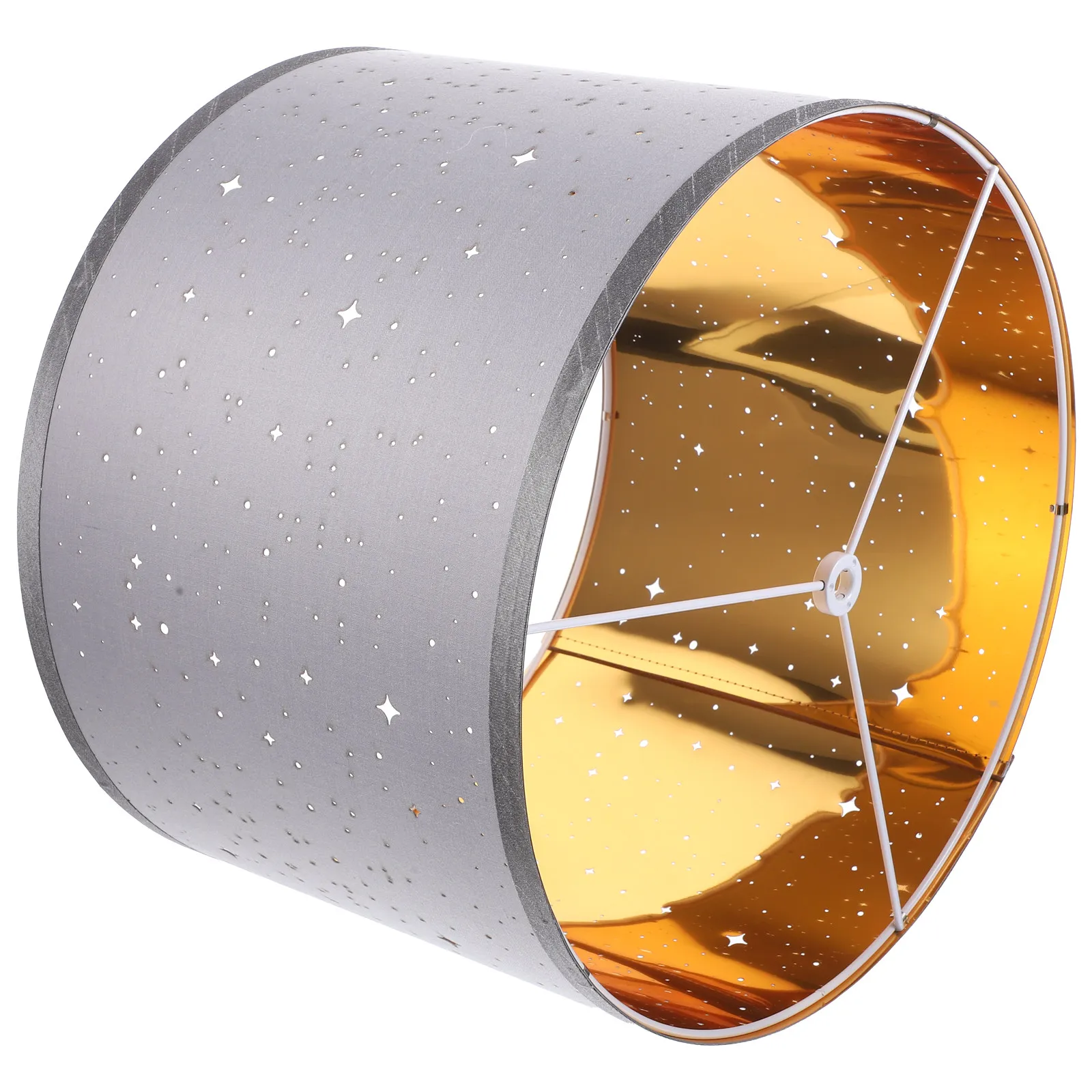

Half Round Lamp Shade Metal Frame Cloth Cover Simple Shape Stable Daily Use Light Cover for Desk Chandelier Wall