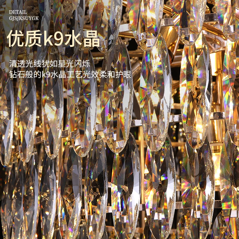 

Nordic Modern Crystal Chandelier Wedding Hall Villa Hotel Hall Living Room Home Decoration Ceiling Light Luxurious Pendent Lamp