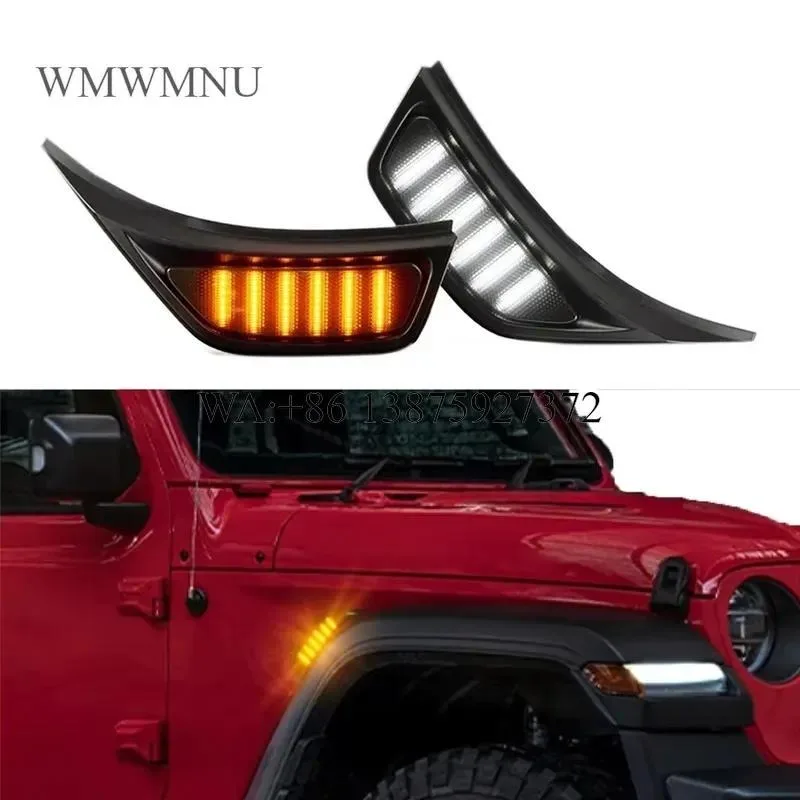 Wmwmnu LED Repeat Fender Marker Light Dynamic Turn Signal for JL Gladiator JT 2018-2024 Side Marker Lamp