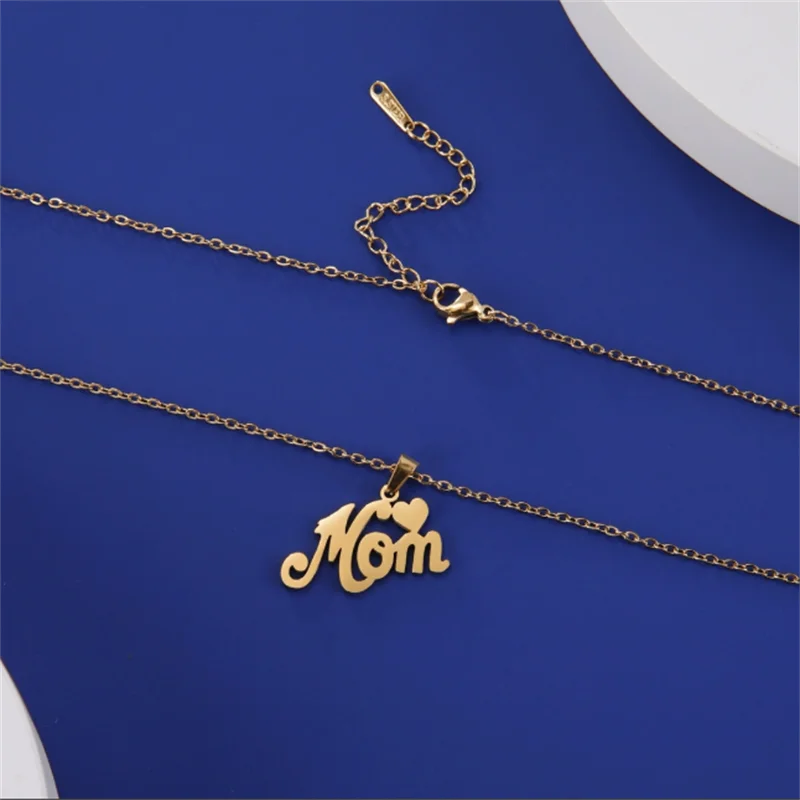 Europe and America Stainless Steel Mother's Day Gift Mom Letter Love Pendant Necklace