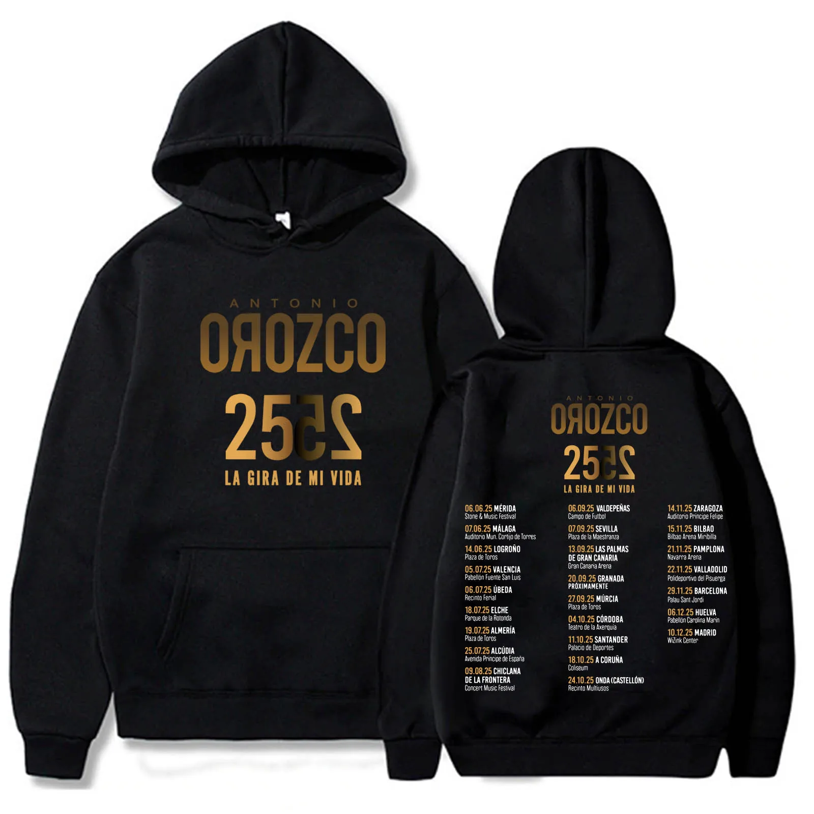 Antonio Orozco La Gira De Mi Vida Tour 2025 Sudadera con capucha Harajuku pulóver Tops hombre mujer sudadera Fans regalo