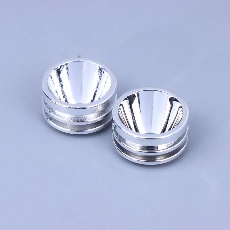 1Pc Metal S5 20mm Smooth Reflector Flashlight Reflective Cup Reflector Bow Smooth Orange Peel LED Hole 7mm