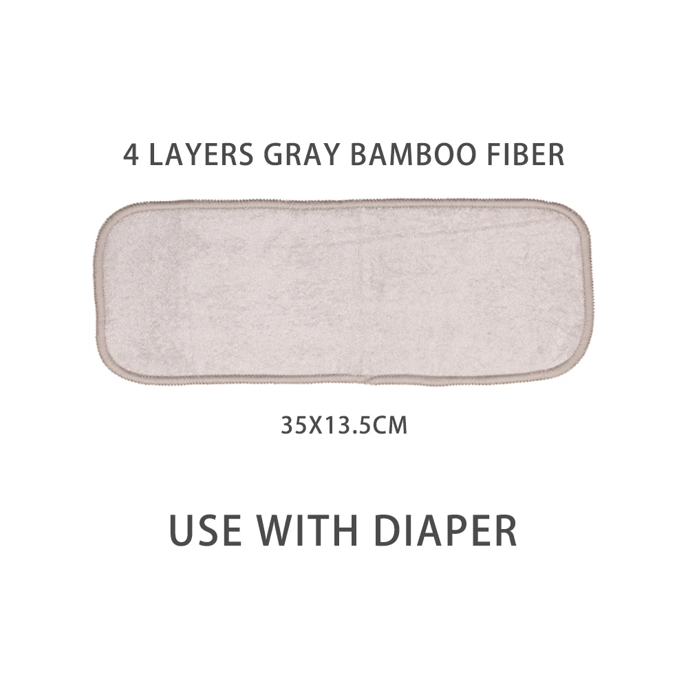 Kangobaby 5/10Pcs Bamboo Fiber Baby Diaper Inserts Reusable Washable Nappy Liners Grey Color Soft Absorbent Cloth Diaper Pad
