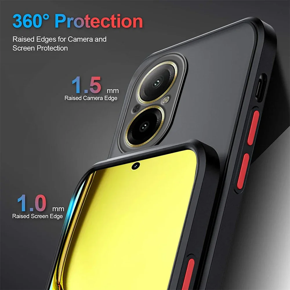 Shockproof Armor Matte Case For Realme C67 4G C65 Soft TPU Bumper Clear Hard PC Cover Capas On Realmi 11 Pro+ 12 ProPlus C53 C55 - view 6