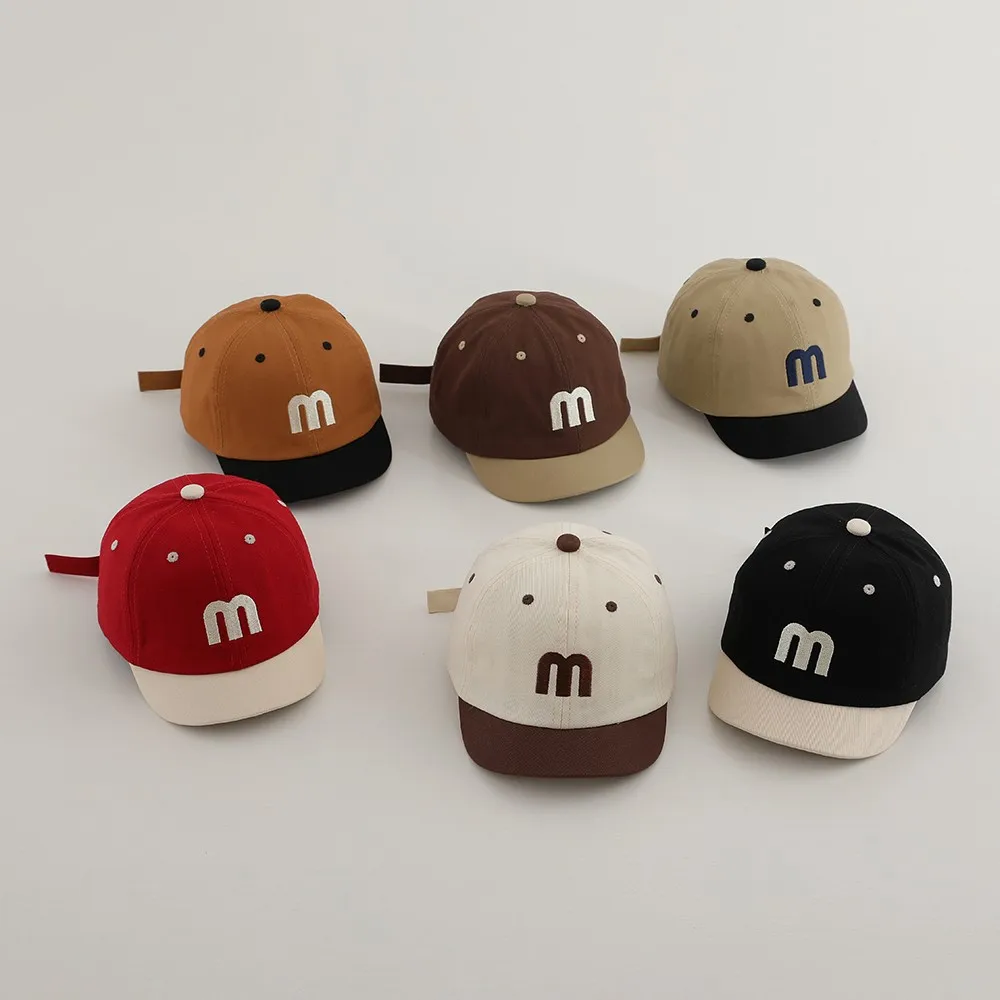 Fashion Kids Splicing Letter Peaked Cap Children Outdoor Vacation Sunscreen Caps Girl Baby Cotton Baseball Hats Boys Casual Hat