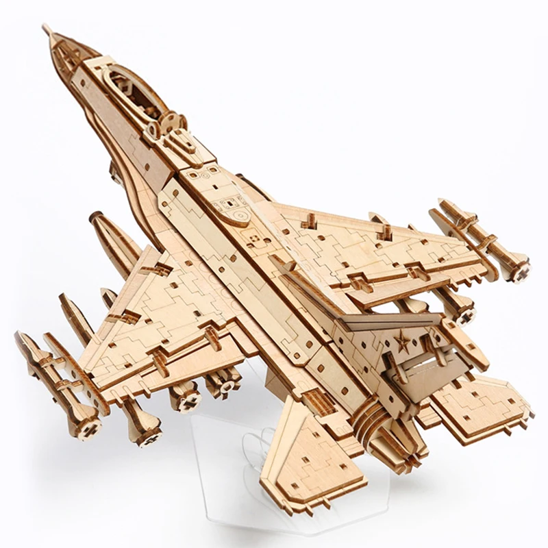 

3D Wooden Puzzle WW2 Military MOC Dassault Rafale M Jets Fighter Model DIY Plane Toy Assembly Puzzle Jigsaw for Kids Boys