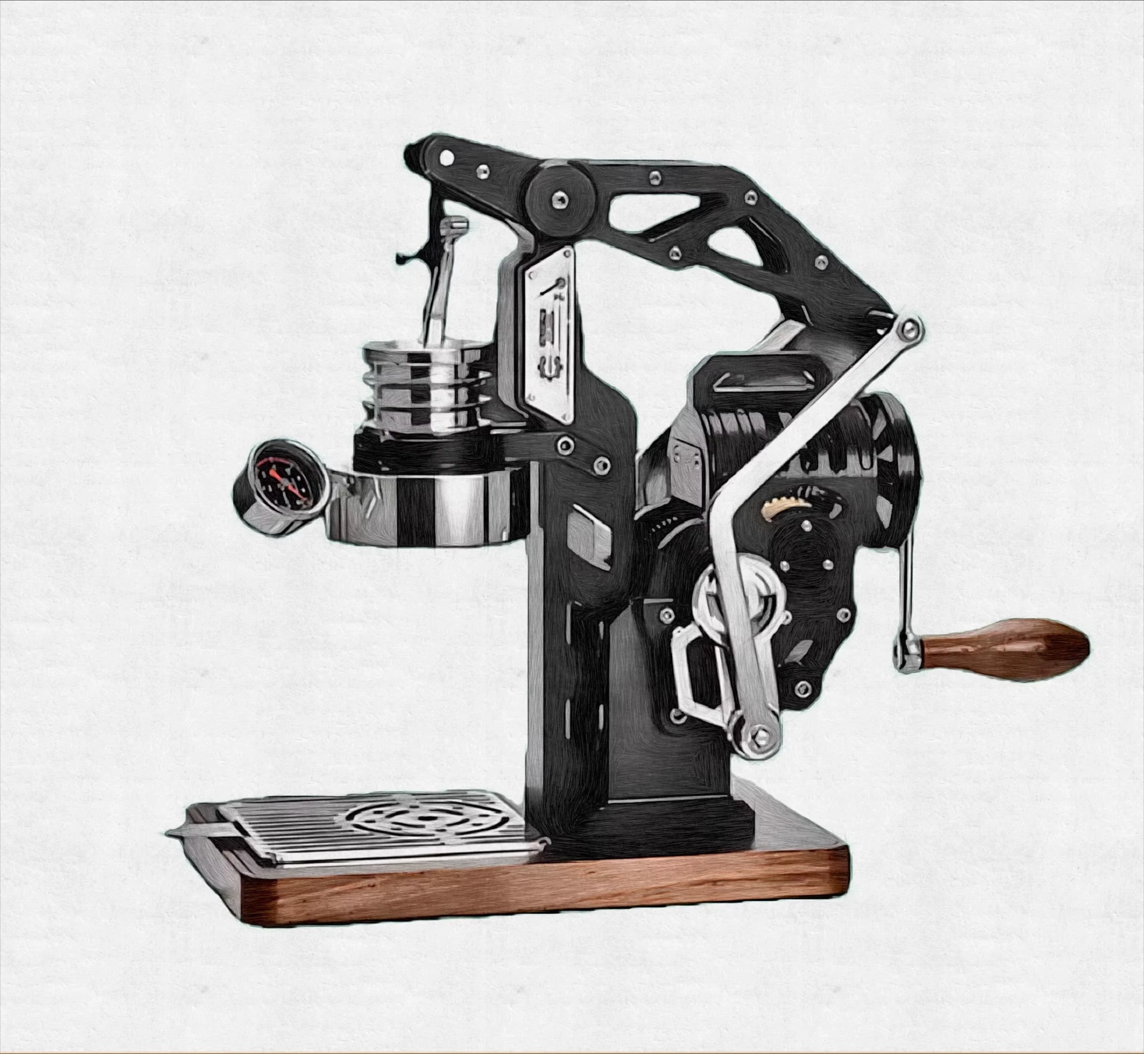 

Hand-cranked semi-automatic E61 Mach coffee machine, fully mechanically concentrated pressure transformation extraction 58mm