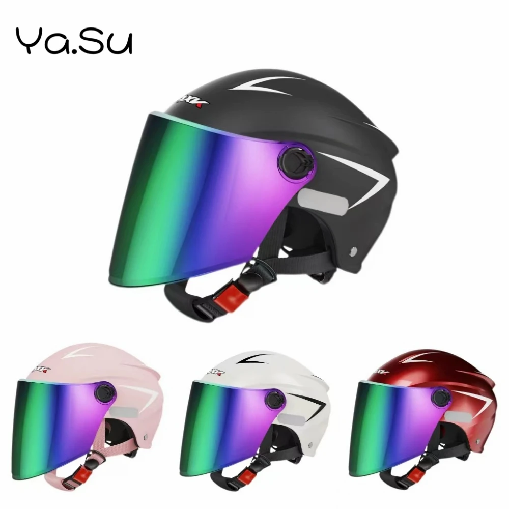 Electric Motorcycle Riding Half Helmet Summer Sun Protection Four Seasons Universal Head Protection Multicolor Safety Helmet