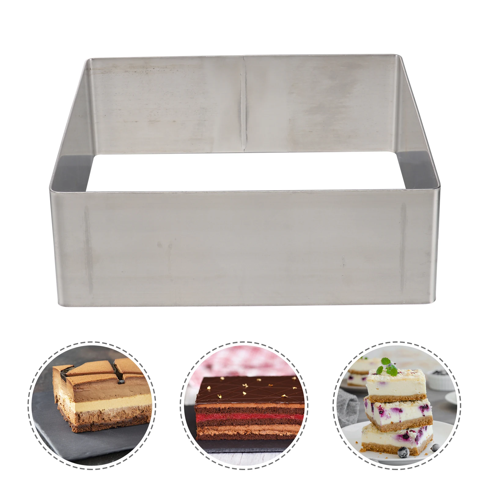 

Stainless Steel Cake Ring 8 Inch Mousse Mold Oval Cutter Baking Tool For Pastry Dessert Diy Cooking Silver