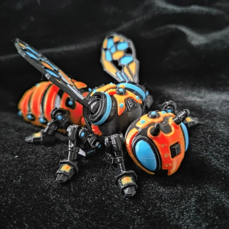 3D Printed Interesting Multi-joint Mechanical Bee Creative Home Desk Decor Room Decoration Accessories for Kids Toy Gift