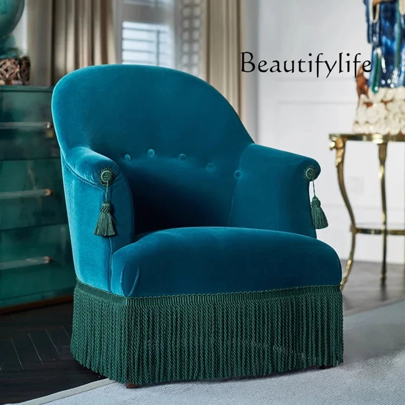 

X35 French Leisure Single Chair Imported Flannel Sofa Chair Balcony Leisure Modern Living Room Bedroom Chair