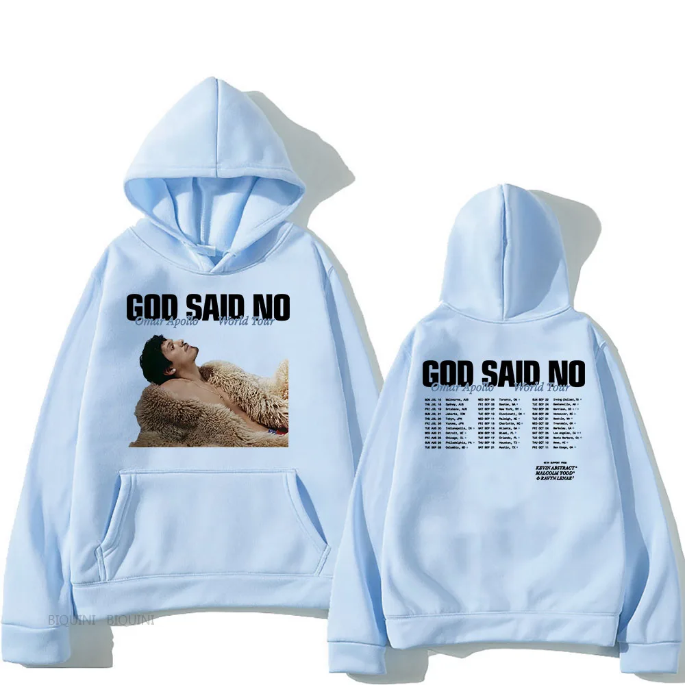 

God Said No World Tour 2024 Hoodies Singer Omar-Apollo Graphic Sweatshirt Sudaderas Men/Women Fall Winter Clothing Graphic Hoody