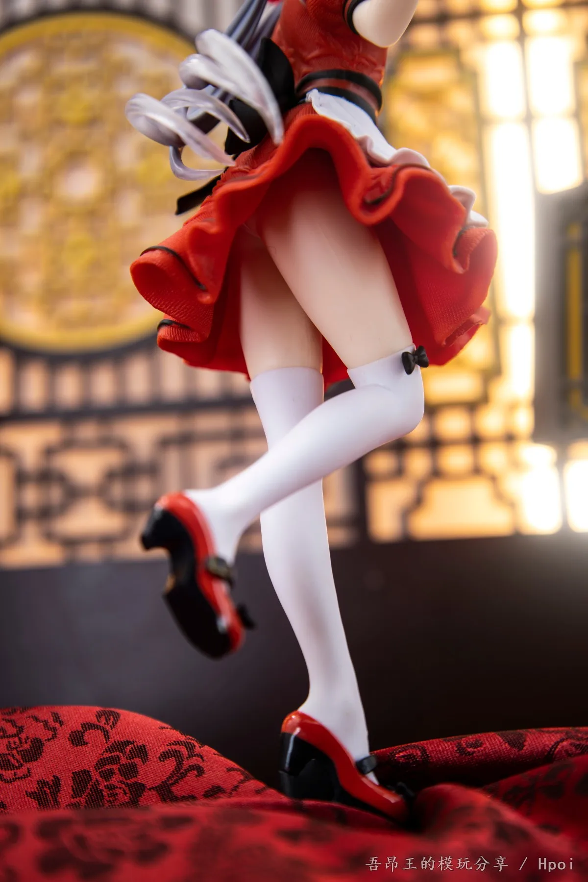 21CM Anime Vsinger Luo Tianyi Coreful Figure 메이드 ver 레드 Cheongsam 메이드 복장 애니메이션 모델 장난감 선물 컬렉션 액션 피규어