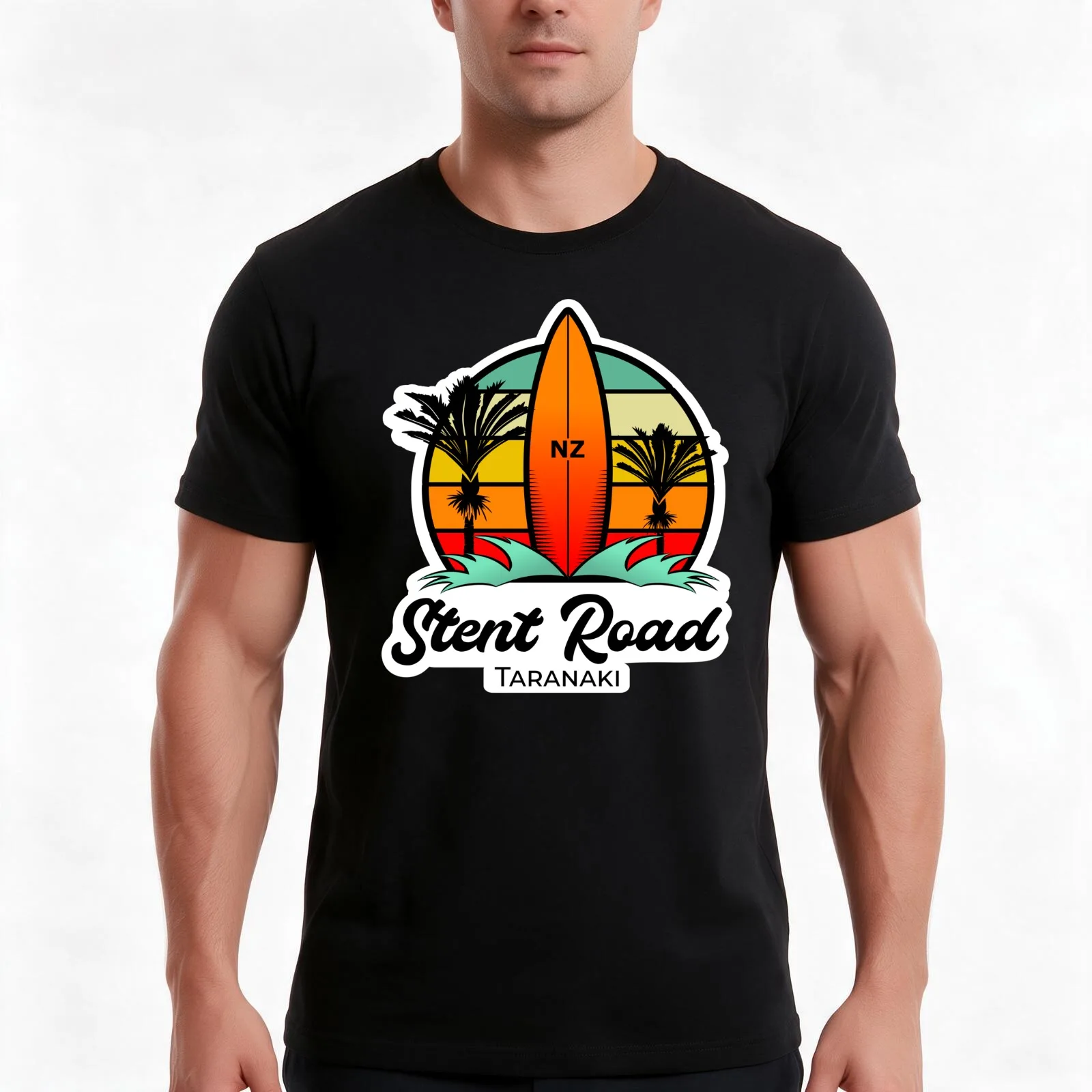Stent Road, Surf HIghway 45, Surf Design, New Zealand T-Shirt, Summer Casual Cotton Tee, Oversized Streetwear Tops, 100% Cotton