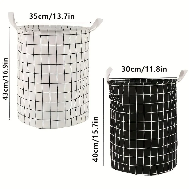 1Pc/Fabric Dirty Laundry Basket with Double Handles, Foldable Waterproof Laundry Hamper, Household Clothing Storage Basket