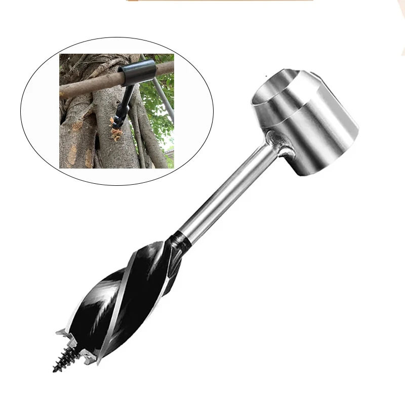 Manual Auger Drill Auger Wrench Outdoor Camping Hiking Jungle  Portable Survival Bit Chopping Camping Gear Tool Manual Hole Make