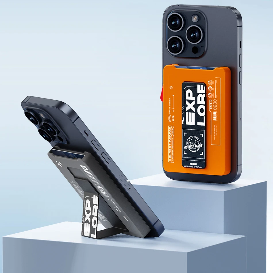 WiWU Магнитный кошелек с подставкой для iPhone 15 14 13 12 11 Универсальный Прикрепленный телефон с держателем для карт