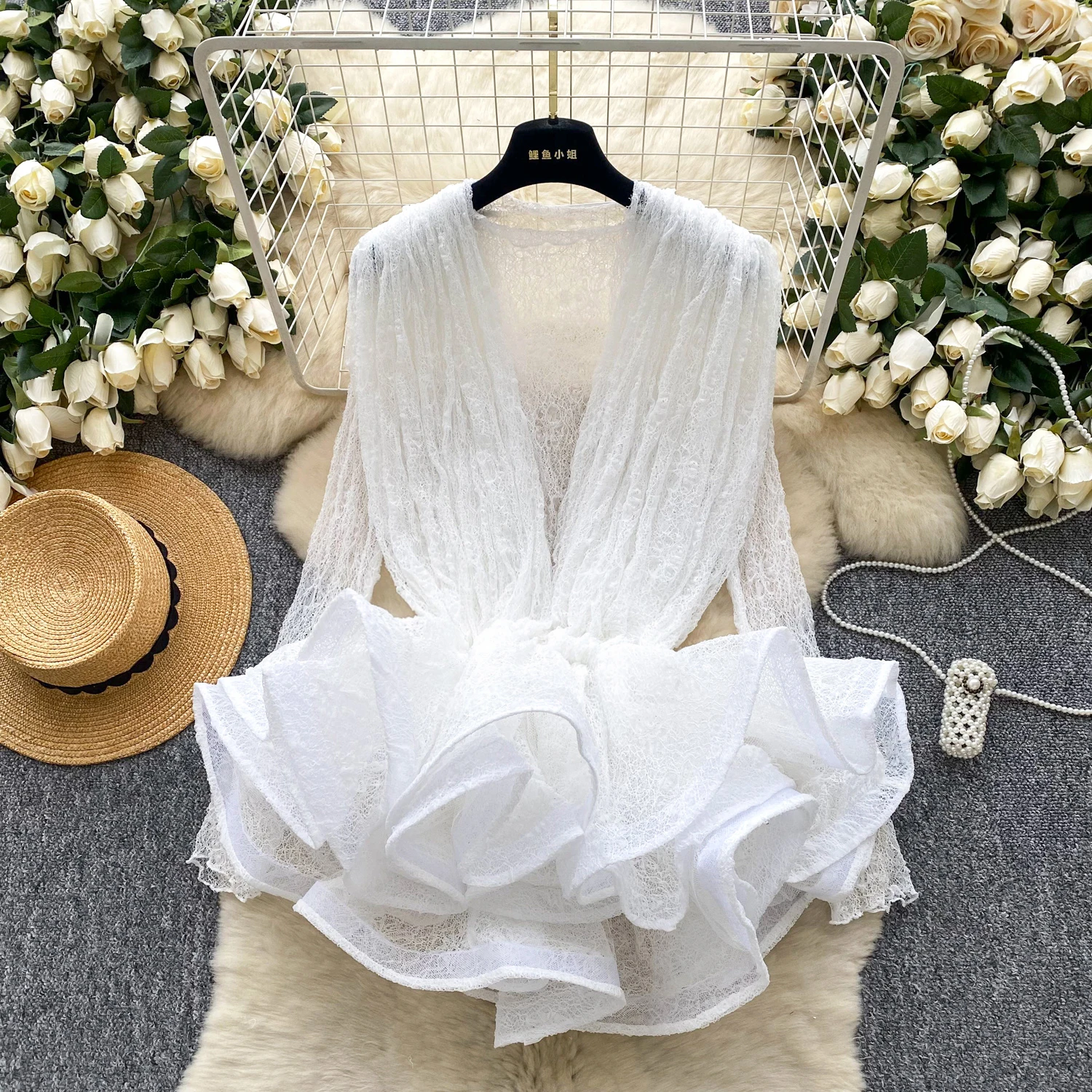 

Шикарная кружевная блузка без рукавов, сексуальная блузка, базовые футболки, модная женская уличная одежда, милая женская одежда