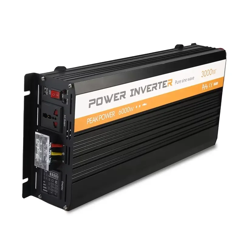 2000W DC to AC Power Inverter 110V 220V Pure Sine Wave Car Converter for Automobiles and Household Appliances