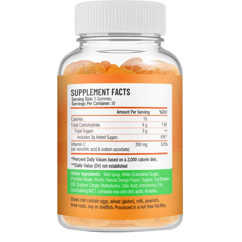 2023 New orange Vitamin C Gummy dietary supplement candy gummy candy Supplement  VC