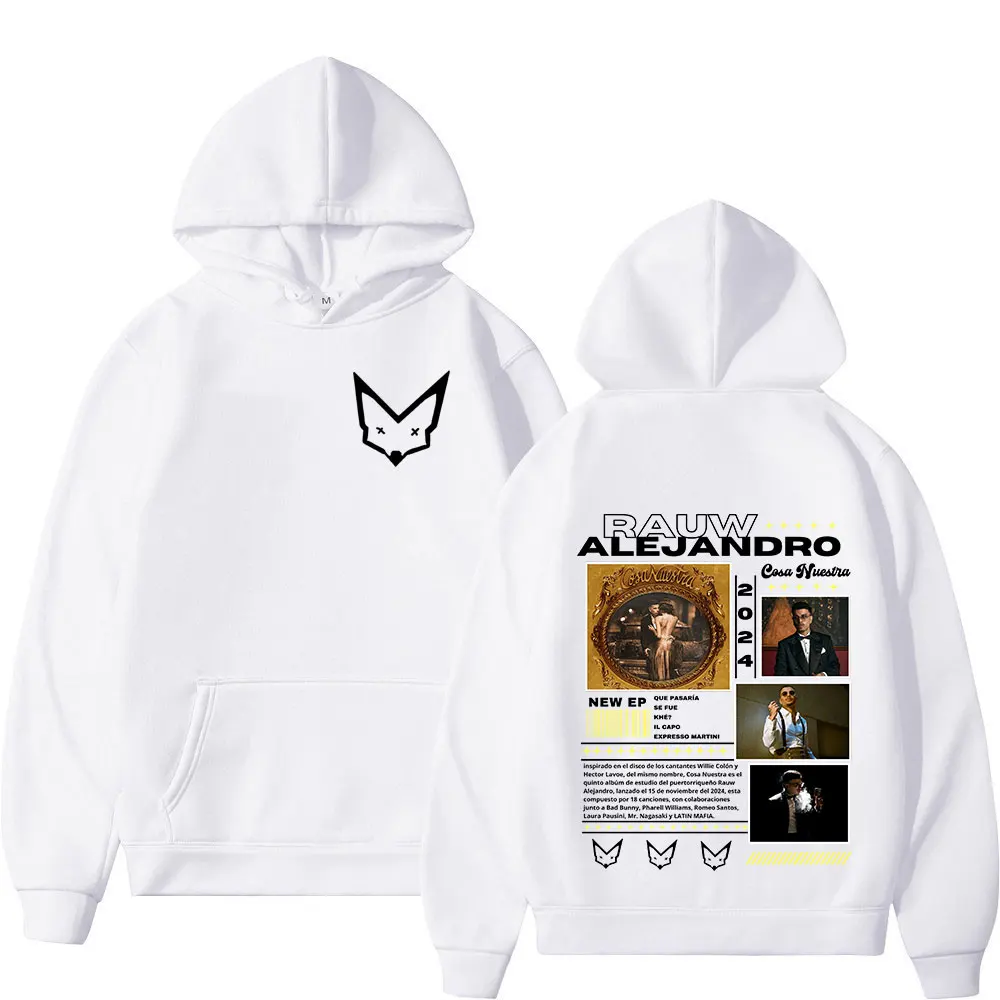 Rauw Alejandro Album Cosa Nuestra Merch Hoodies Men Women Clothing Fashion Hip Hop Hooded Sweatshirts Casual Oversized Pullovers