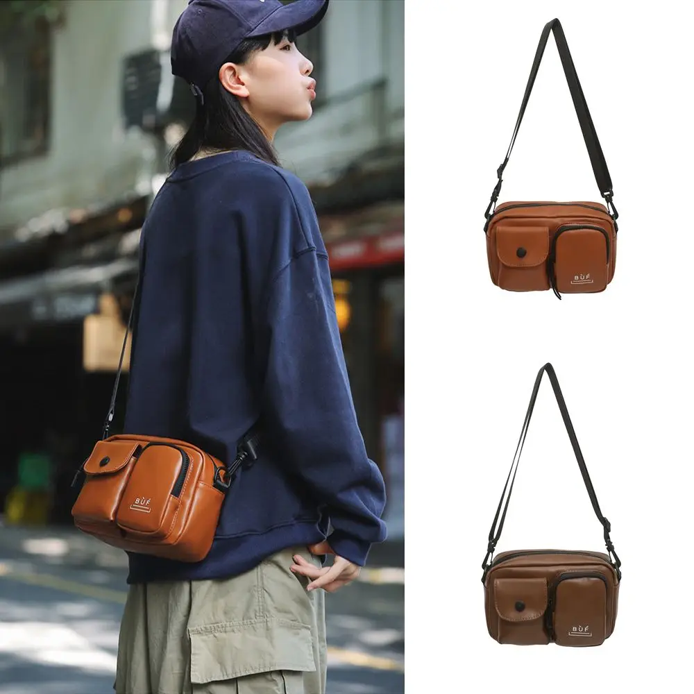 

Fashion PU Leather Crossbody Bag Large Capacity Waterproof Messenger Bag Unisex HandBag