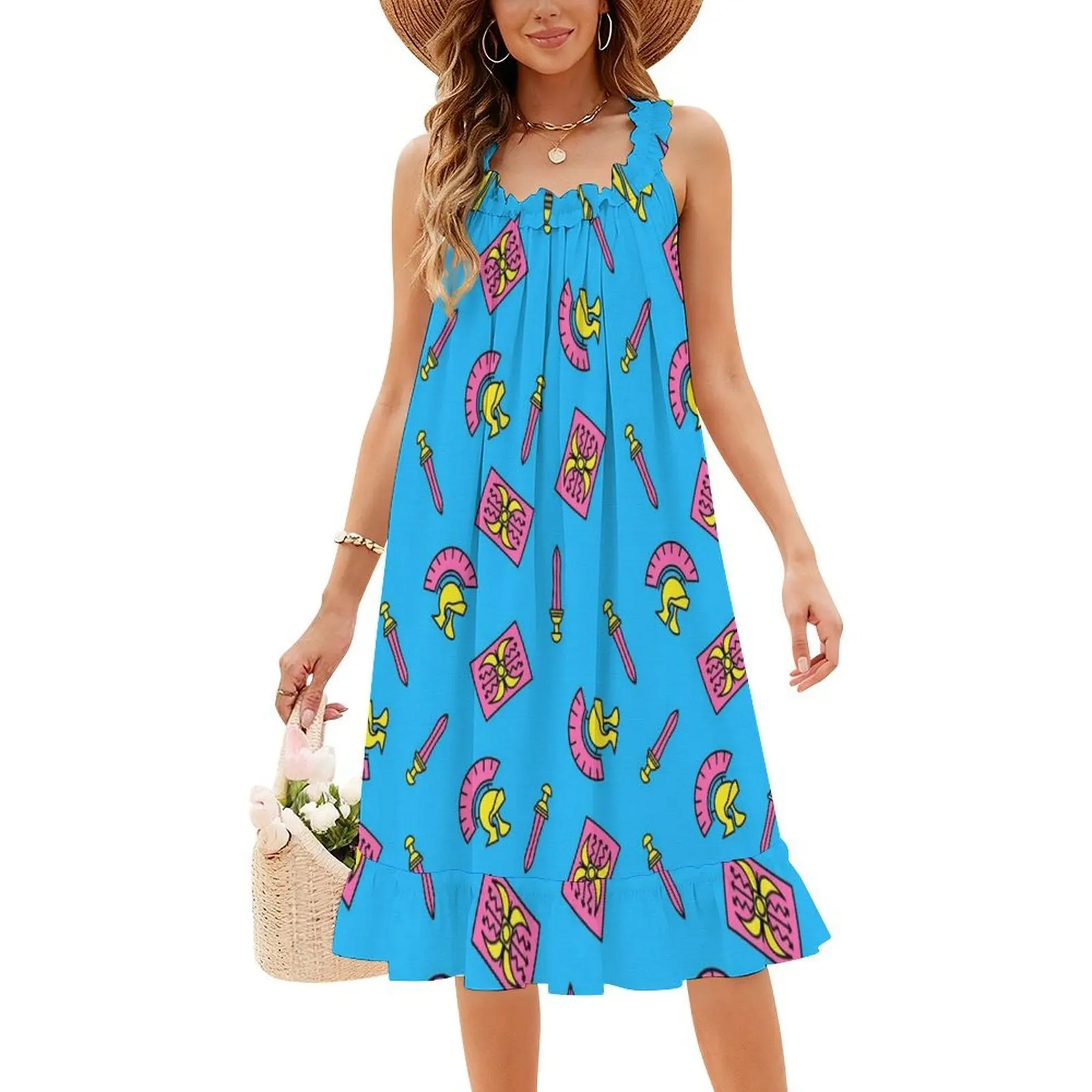 فستان حفلات نسائي من Legionary Pop Pattern ملابس عصرية مطبوعة للنادي للسيدات الفيلق القديم فن البوب كاندي لطيف