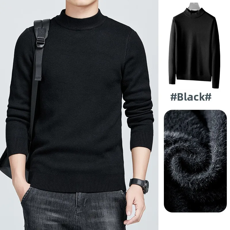 

Теплый вязаный свитер Thiened Fce для мужчин, базовый слой для осени и зимы, повседневная одежда, дышащий, приятный к коже...