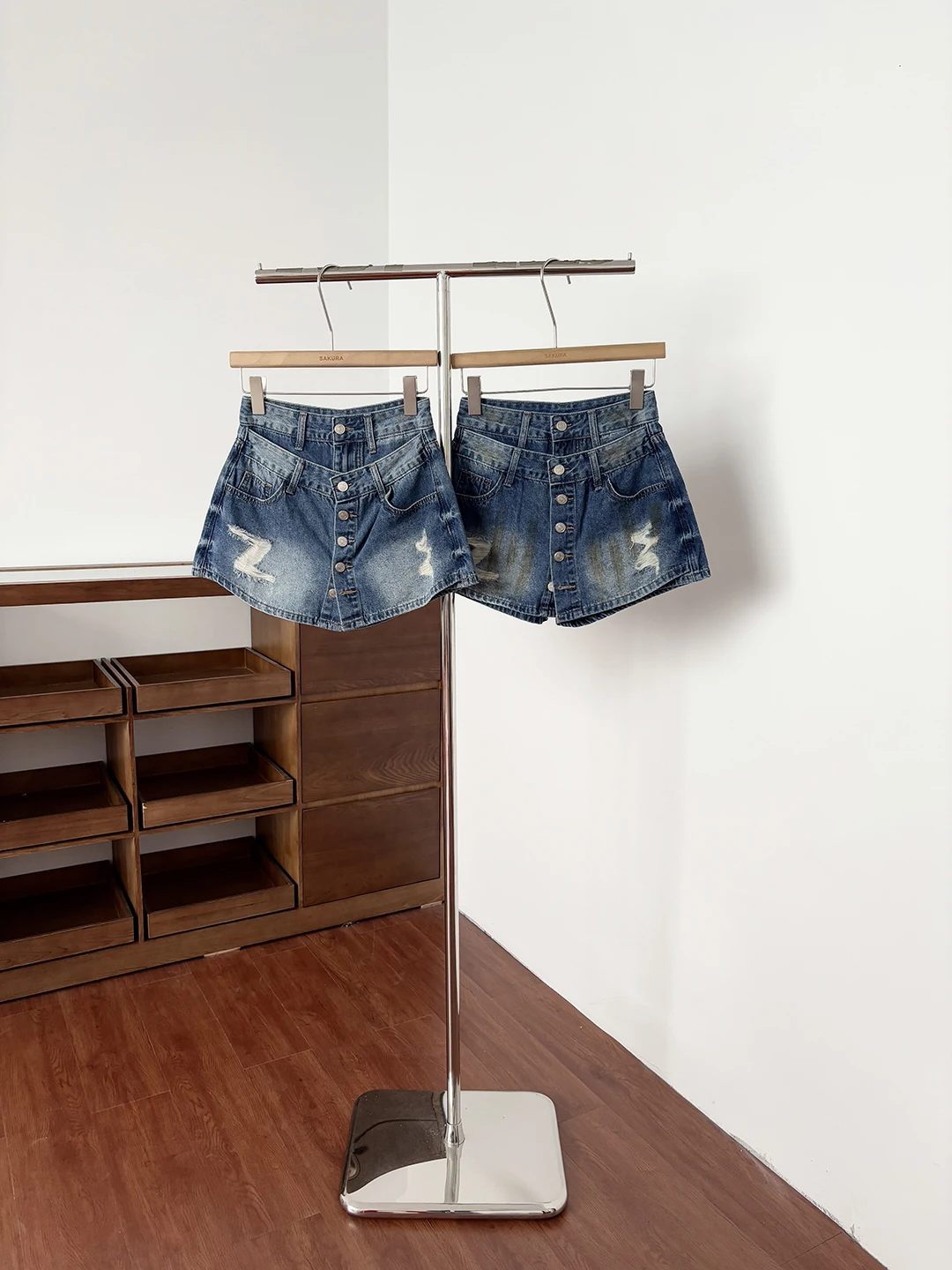 

High Waist Distressed Denim Shorts Women Summer 2026 Korean Style Loose Wide Leg Fashion Design Spicy Girl Hot Pants