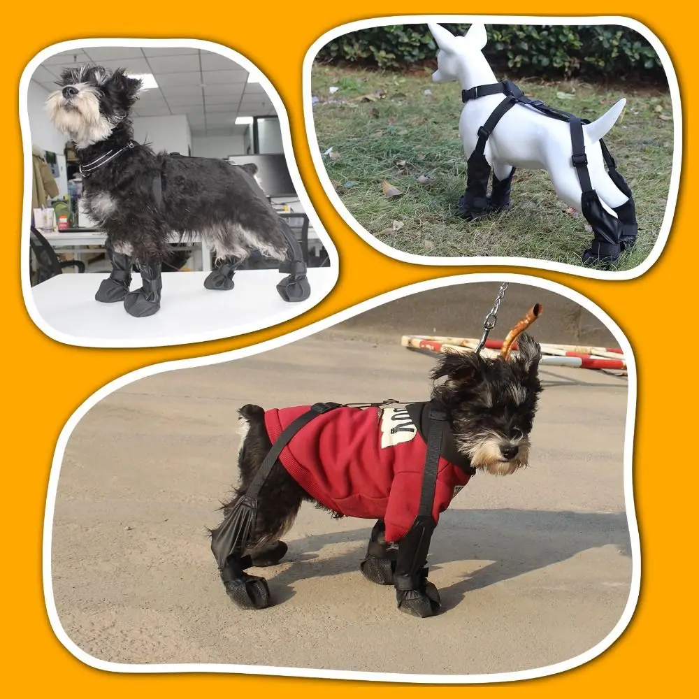 

Easy To Use Waterproof Dog Shoes Adjustable Soft Pets Paws Protector Breathable Auxiliary Strap Dog Suspender Boots Snow