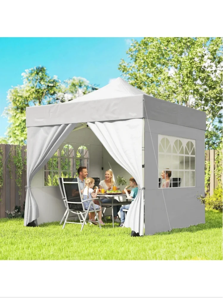 Outsunny 3 x 3 m Heavy Duty Pop Up Gazebo with Sides, UPF50+ Outdoor Gazebo, Silver Grey
