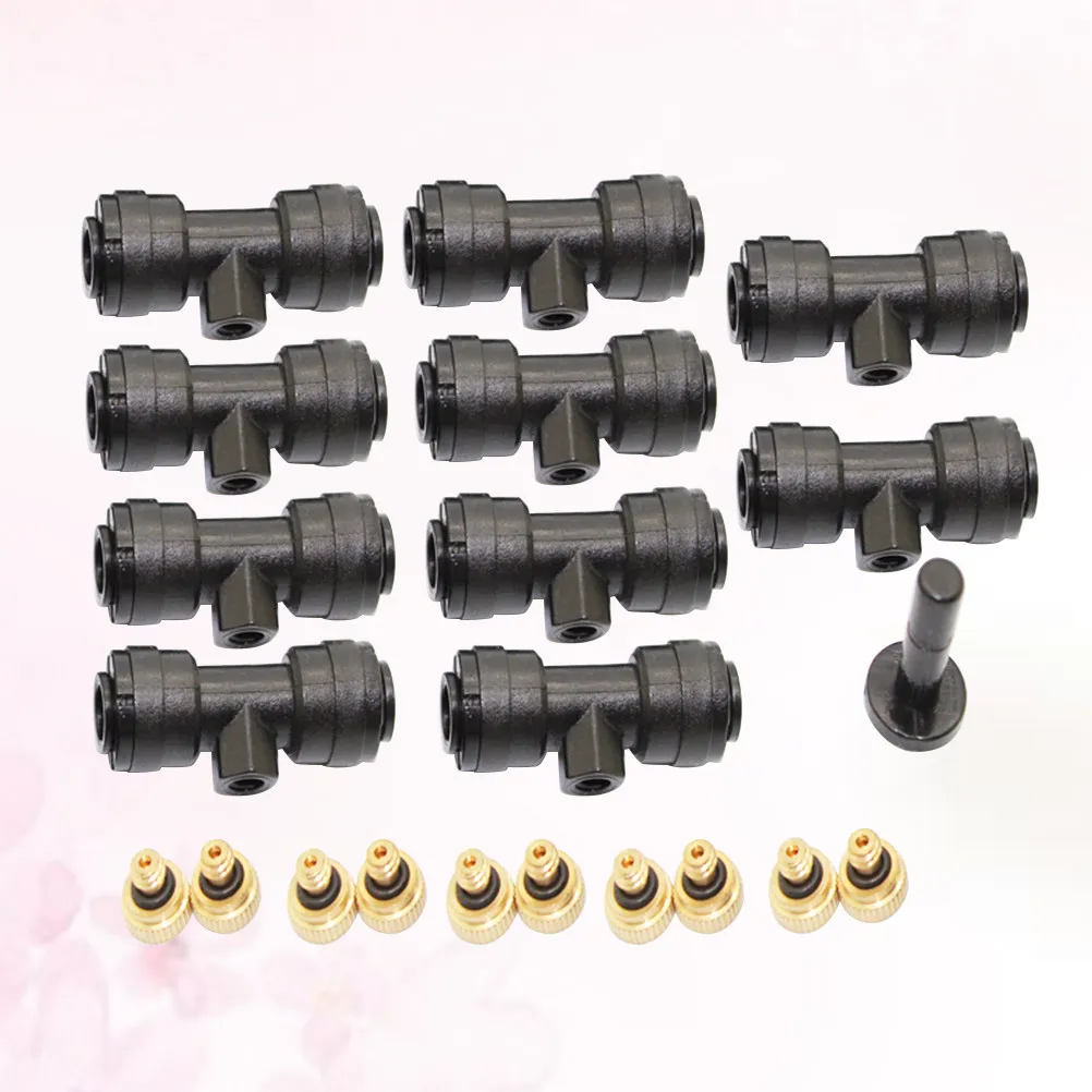 21pcs Copper Spray Nozzles Spray Atomization Irrigation Drippers Sprinklers Emitter Drip (Black+Golden)