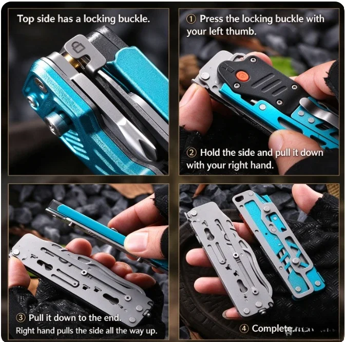 Stainless Steel Outdoor Portable Emergency Multifunctional Manual Combination Tool Pliers