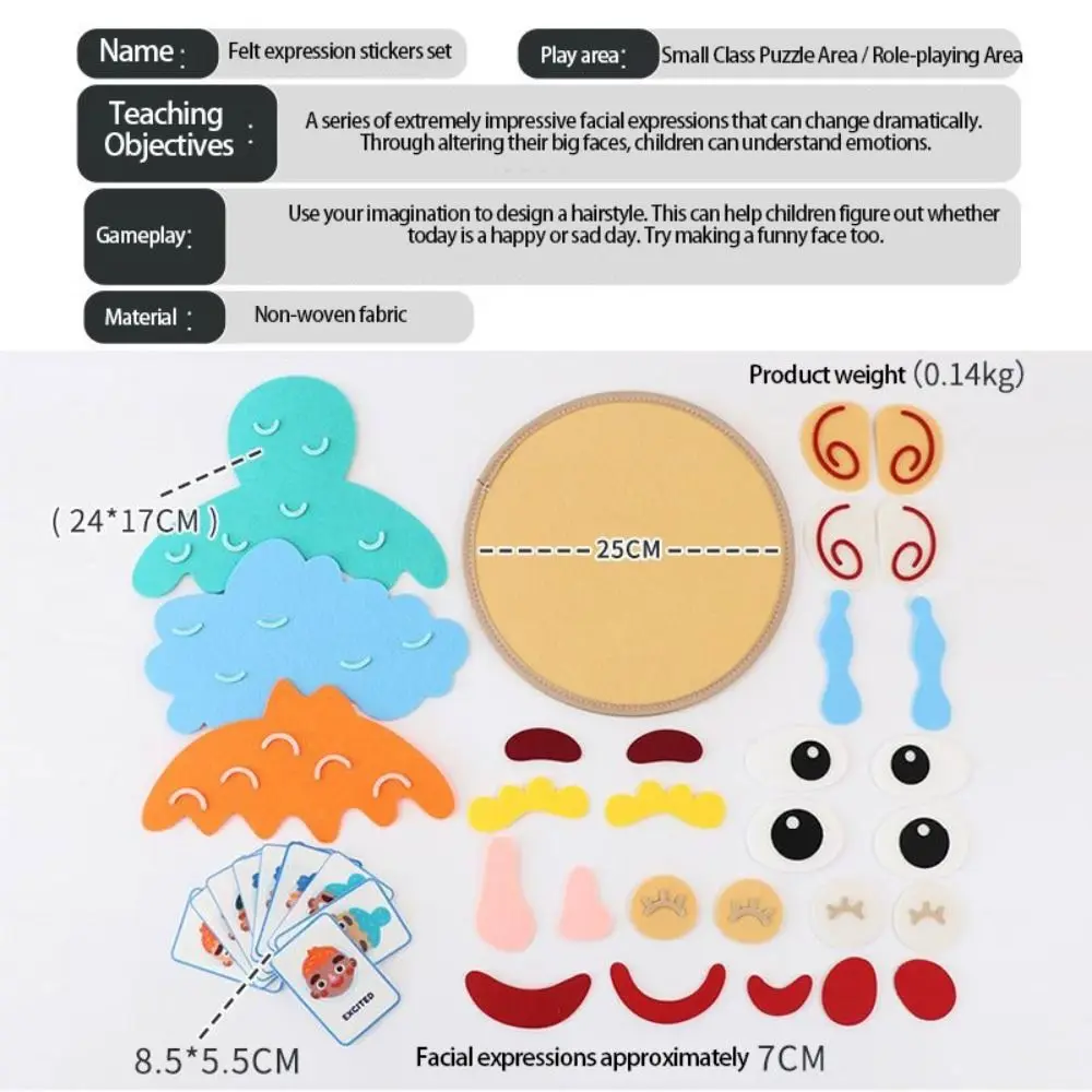 Creativo Prima Educazione Per Bambini Fai Da Te Emozione Adesivi Regali Sociali Espressione Emozione Gioco di Apprendimento Feltro Emozione Viso