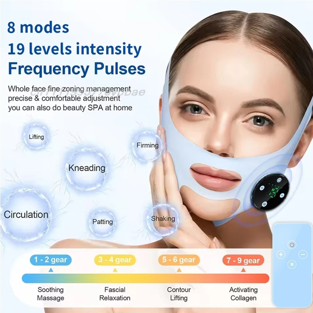 EMS Face Massager Masajeador Facial Smart Microcurrent V-Line Mask Home Spa Care Electronic Skincare Tool EMS Face Massager