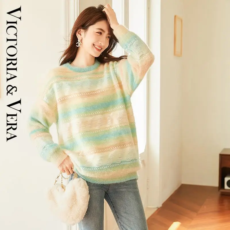 

Soft and glutinous gradient color sweater knitted sweater 2024 autumn wear