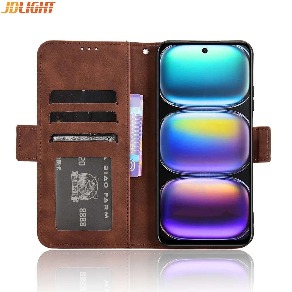 Wallet Cases For Infinix Hot 50 4G / 5G Leather Case, Magnetic Closure Book Flip Cover, Photo Card Holder, Mobile Phone Bags