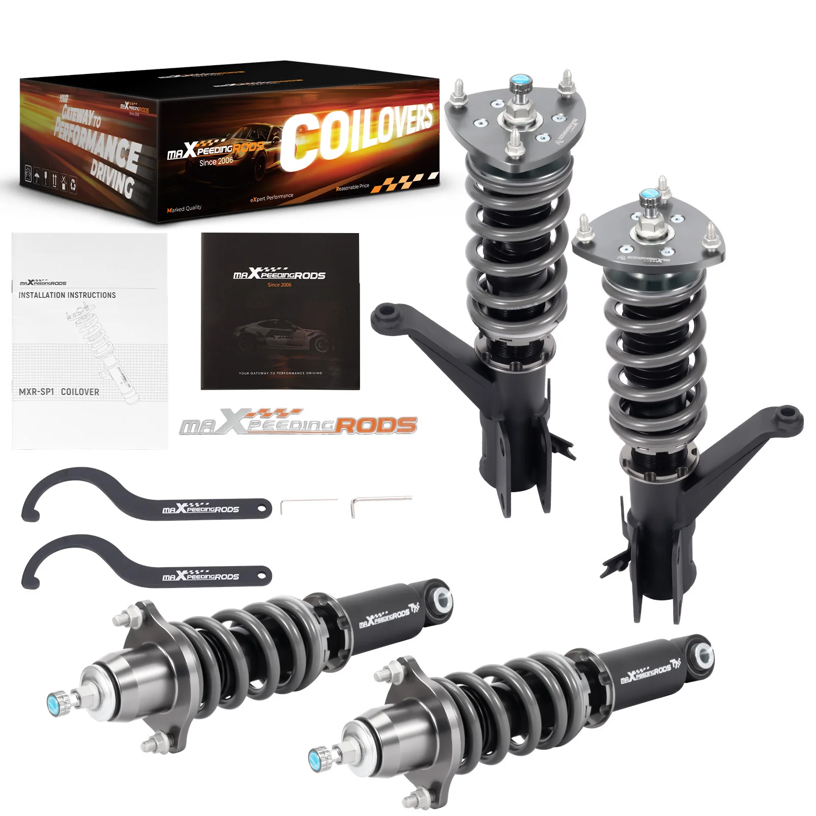 MaXpeedingrods  T7 Coilover 24 Way Damper Spring Kit for Honda CR-V FWD AWD 2002-2006 Daily Street Use and Junior Track Use