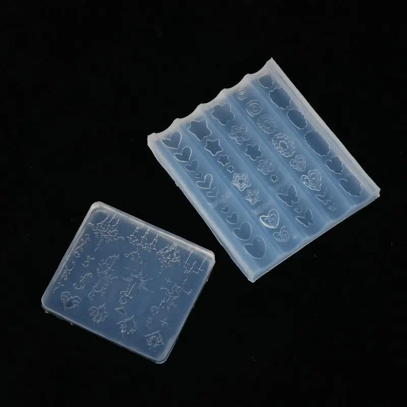 Nagelform Niedlicher Rahmen Dialogbox Stern Herz Schmetterling Kerzenhalter Nagelkunst-Dekorationen Transparente Silikonform für Nagelkunst – Detail 3