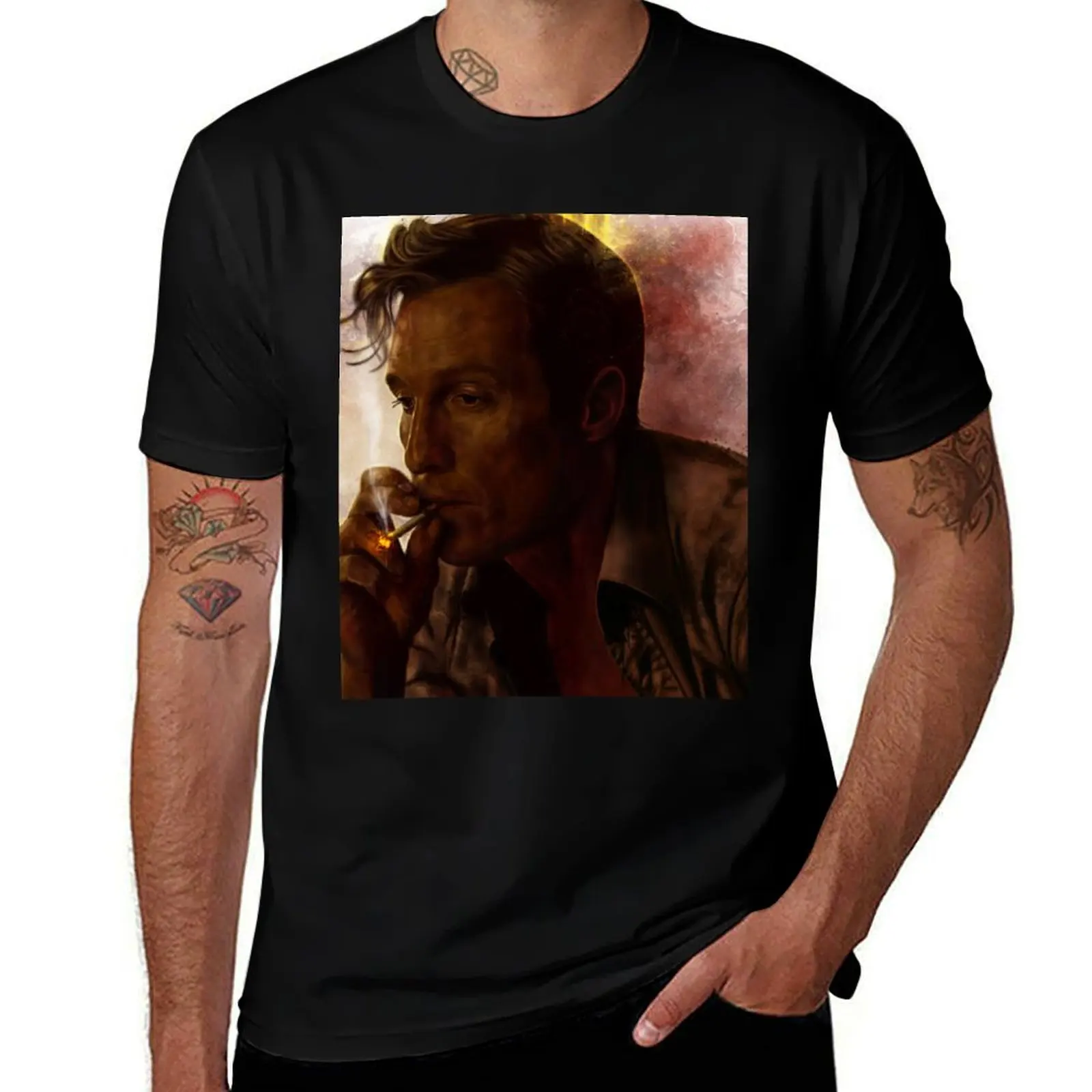 True Detective - Rust Cohle T-Shirt Daily Work Short Sleeve Top T-Shirt