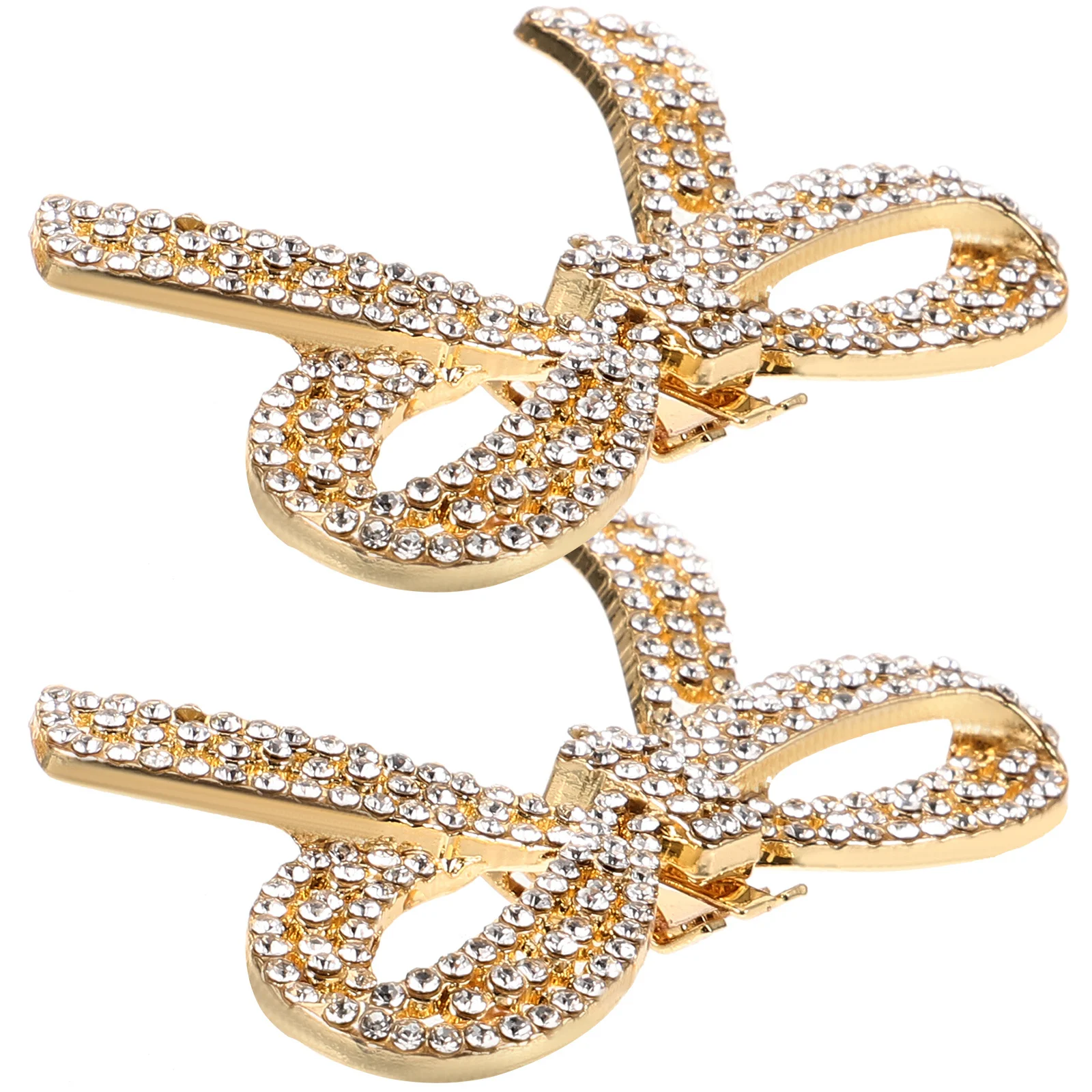 Rhinestone Shoe Flower Charms Metal Golden Clip Women Shoes Decor Removable Wedding Party Accessories 1 Pair