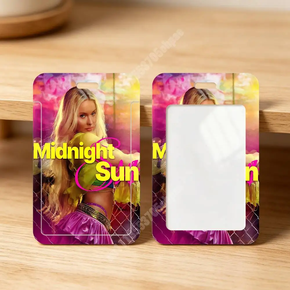 Midnight Sun Singer Z-Zara Larsson Plastic Card Holder Staff ID Card Clear Transparent Campus Access Name Tag