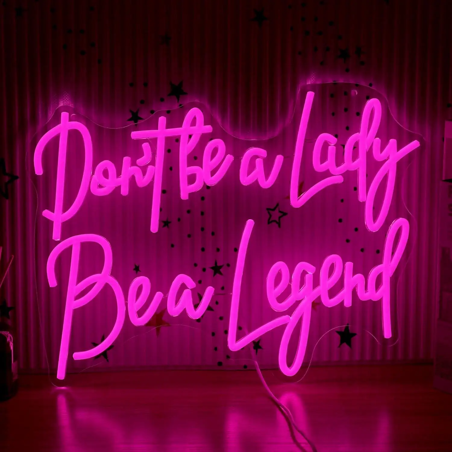 Dont Be A Lady Be A Legend Neon Sign Inspirational USB Dimmable LED Light for Bedroom Office Girl Room Wall Decor Feminist Gifts