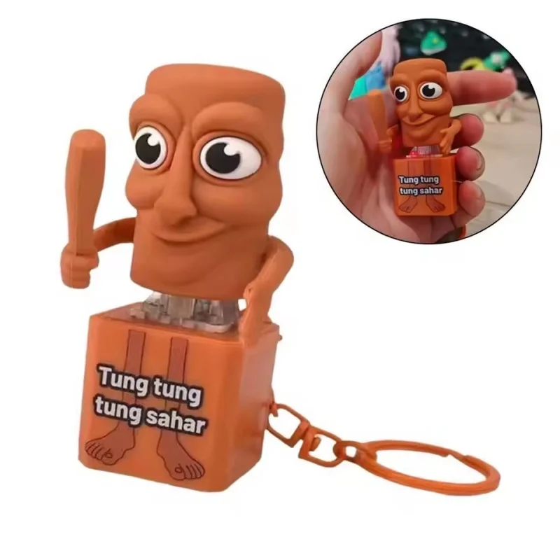 

Tungtungtung Sahur Toys Wooden Stick Man Button Keychain Luminous Language Pendant Anime Peripheral Model Decorative Gift Toys