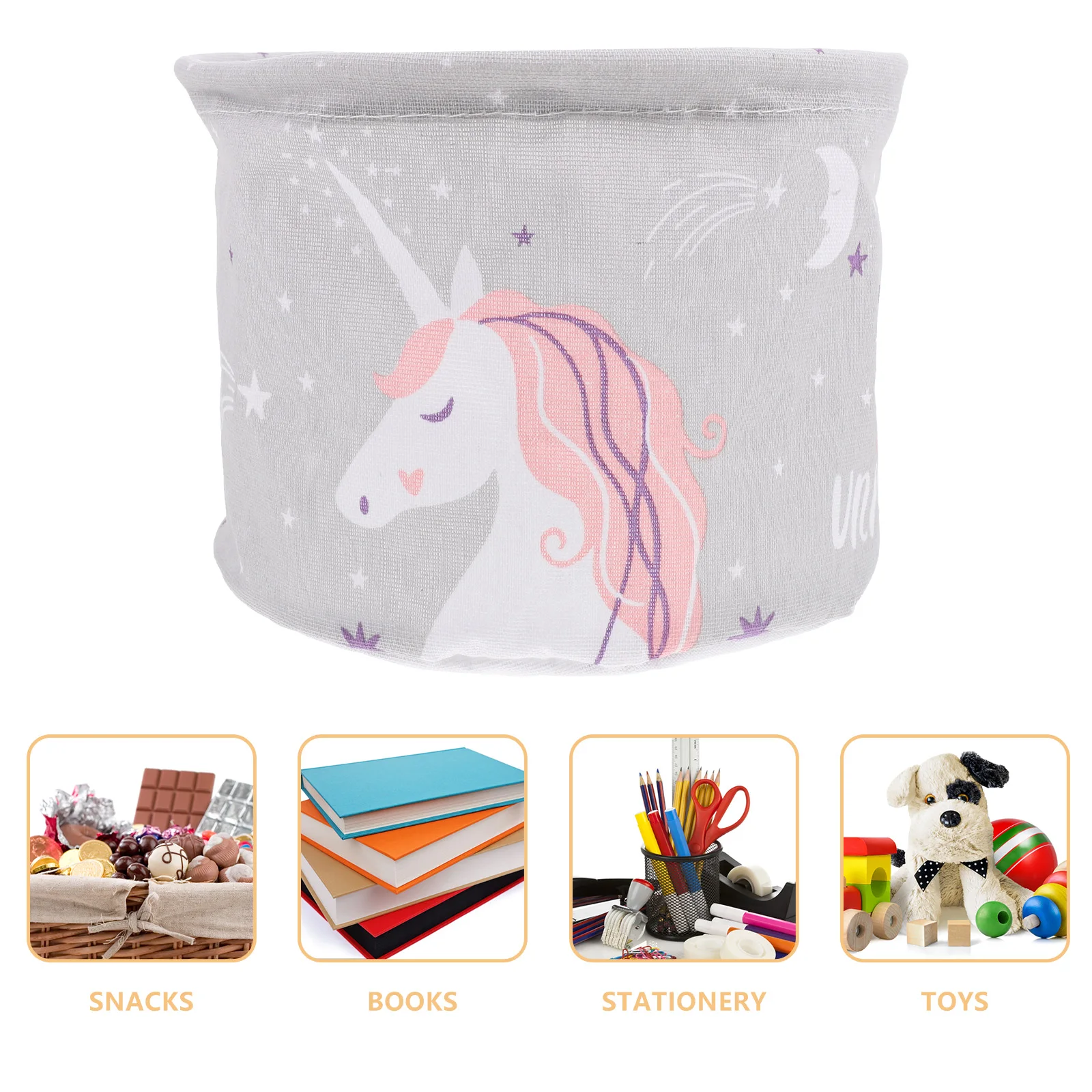 

Waterproof Storage Basket Foldable Desk Organizer Linen PE Coating Home Office Cloth Baskets Tabletop Stationery Container Toy