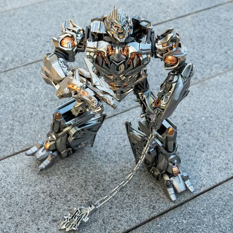 Transformável mp megatron brinquedo céu avião megatron meninos robô lutador jato modelo figura de liga autêntica