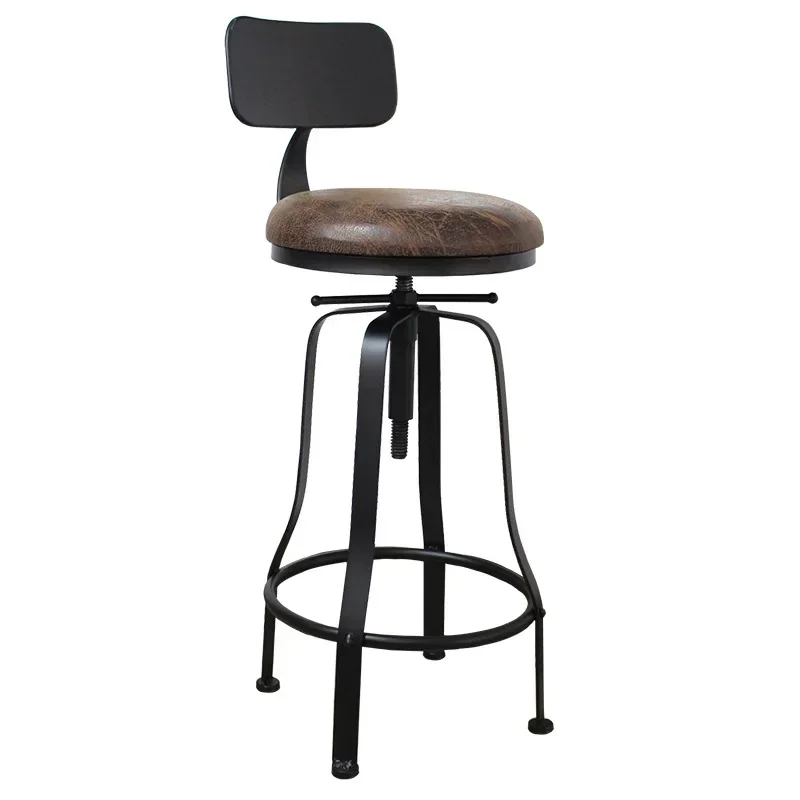 Rotating lift bar high bar chair wrought iron restaurant coffee shop industrial style personalized creative bar chair